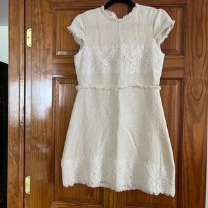Zara Elegant Ivory Lace Dress